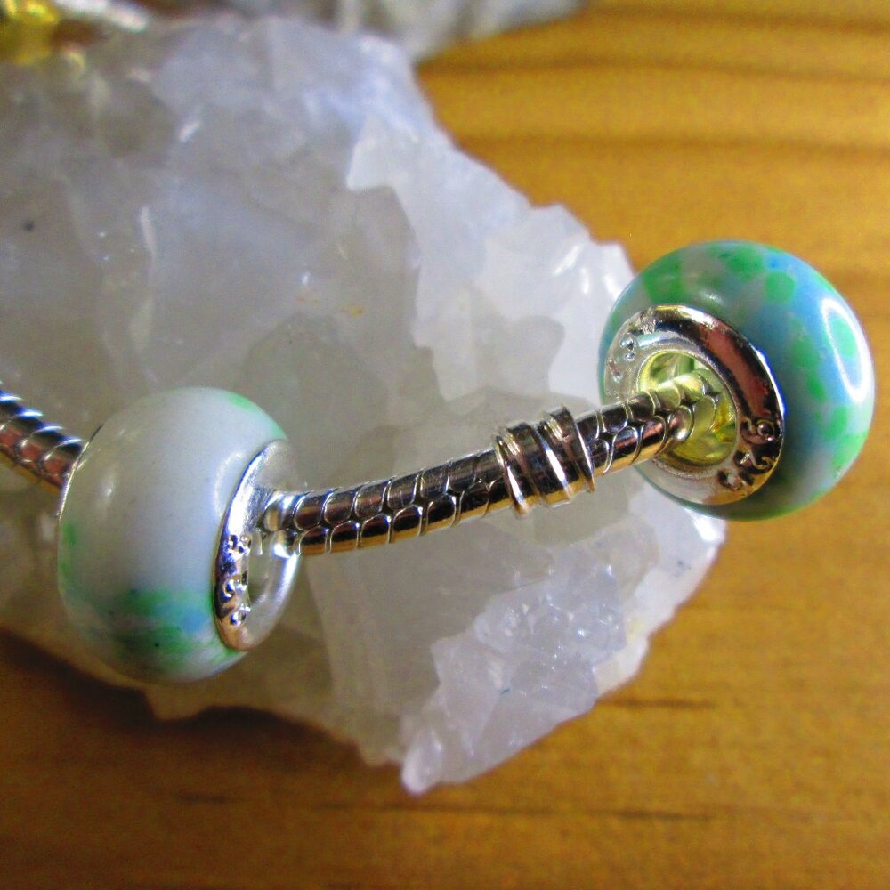 2 Opaque Murano European Charms